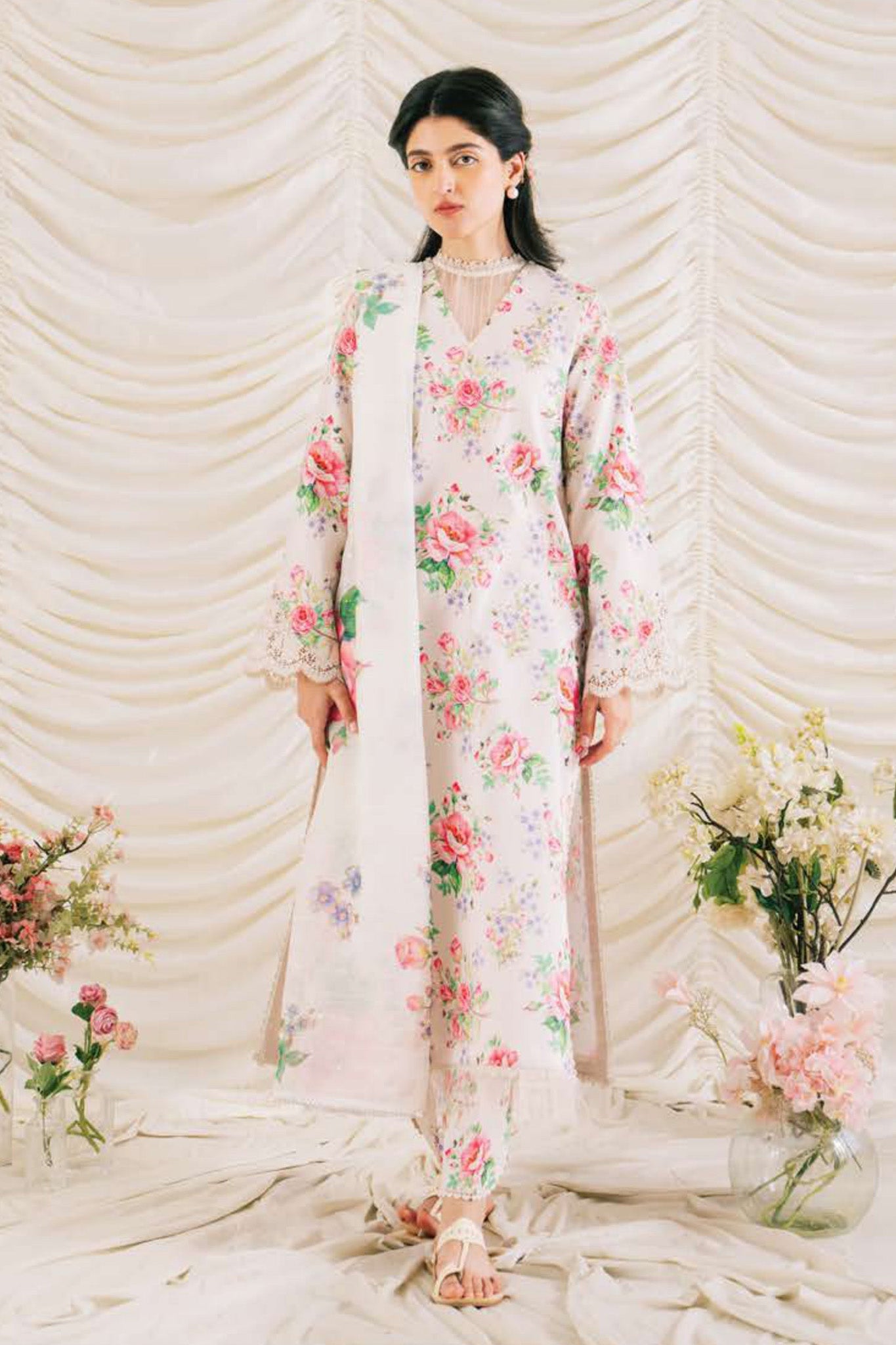 Serein by Ayzel Unstitched Embroidered Lawn 3 Piece Suit AAF26USL Valora - Eid Collection
