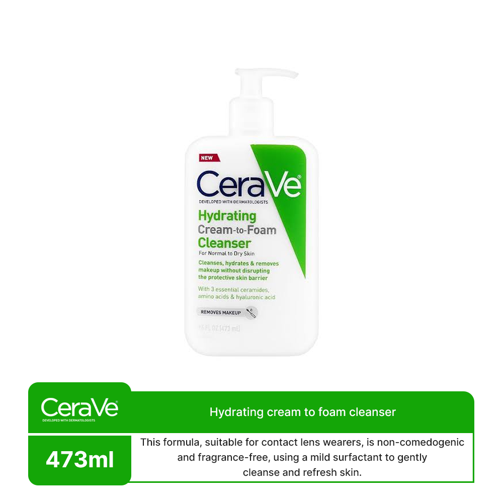 Cerave Hydrating Cream To Foam Cleanser 473ml Bagallery cerave-hydrating-cream-to-foam-cleanser-473ml-bagallery