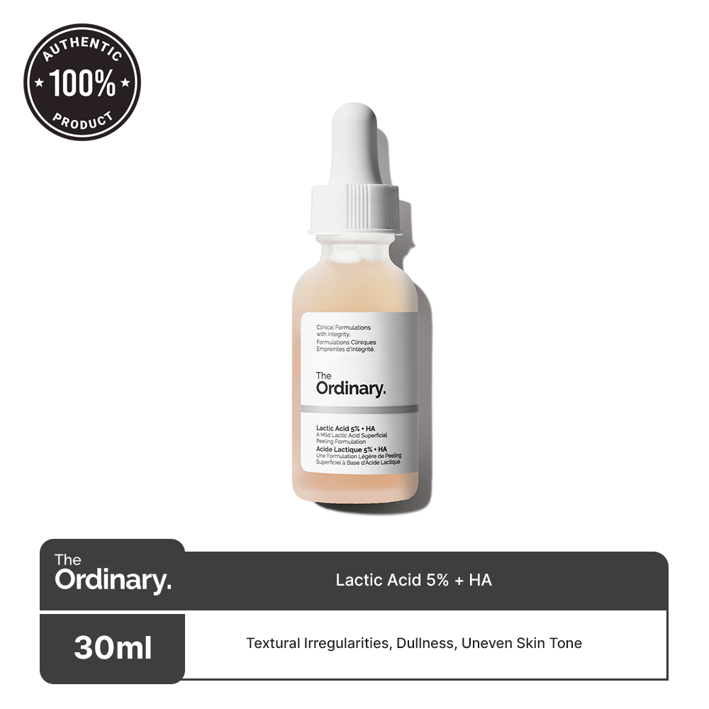 The Ordinary Lactic Acid 5% + HA 2% Serum - 30ml - Gently Exfoliates & Hydrates - New In Box