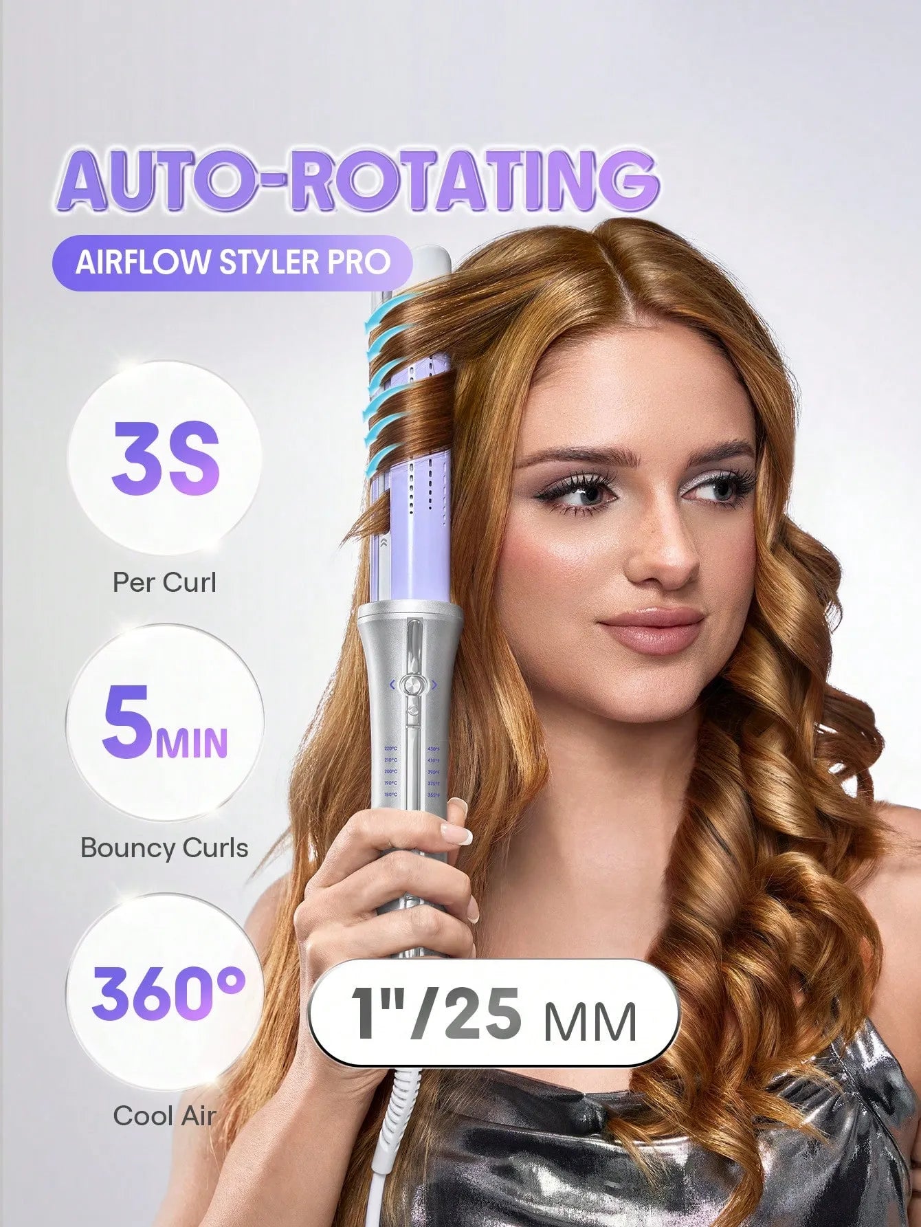 SHEIN SHEGLAM ヘアウェイバー #シルバー 25mm Shein Sheglam - HAIR One Touch Airflow Styler Pro-25mm Silver