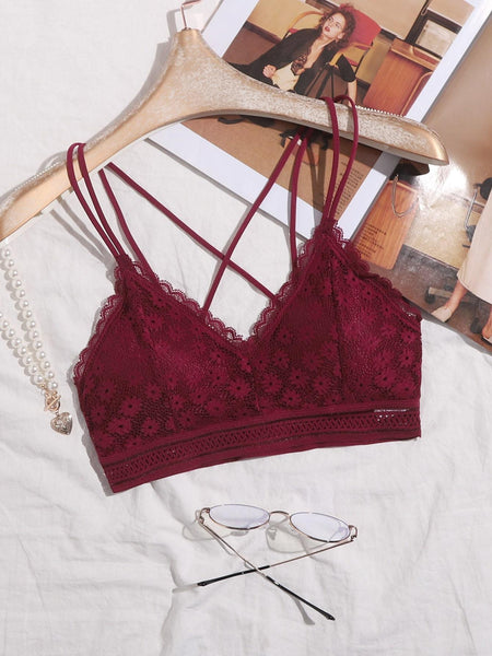 Shein- Luvlette Sunny Lace Padded Convertible Bralette – Bagallery