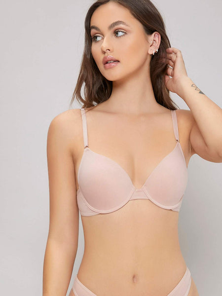 Shein- Basics Contrast Lace Super Push Up Full Cup Bra – Bagallery