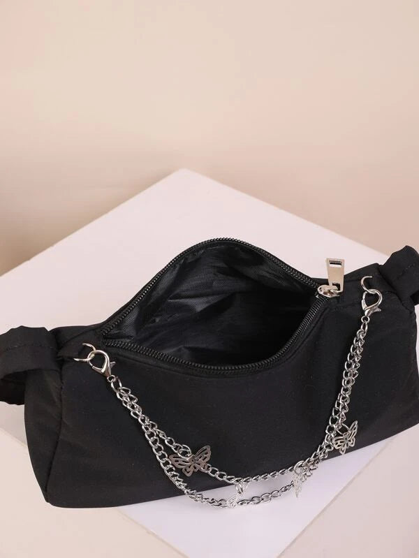 Shein Butterfly Chain Baguette Bag