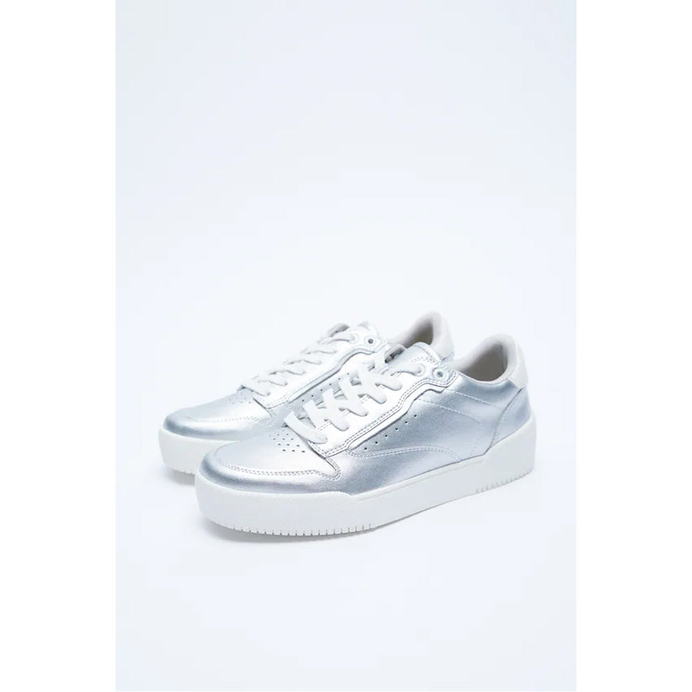 Sneakers Zara Silver Shoes Zara- Colourful Trainers- Silver