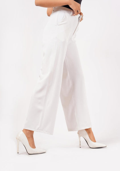 Zara- High-Waist Buttoned Trousers- Cream – Bagallery