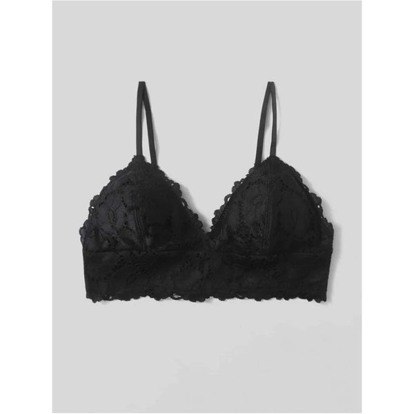 God Save Queens Exclusive Jolie lace strappy bralette with logo detail in  black - ShopStyle Bras