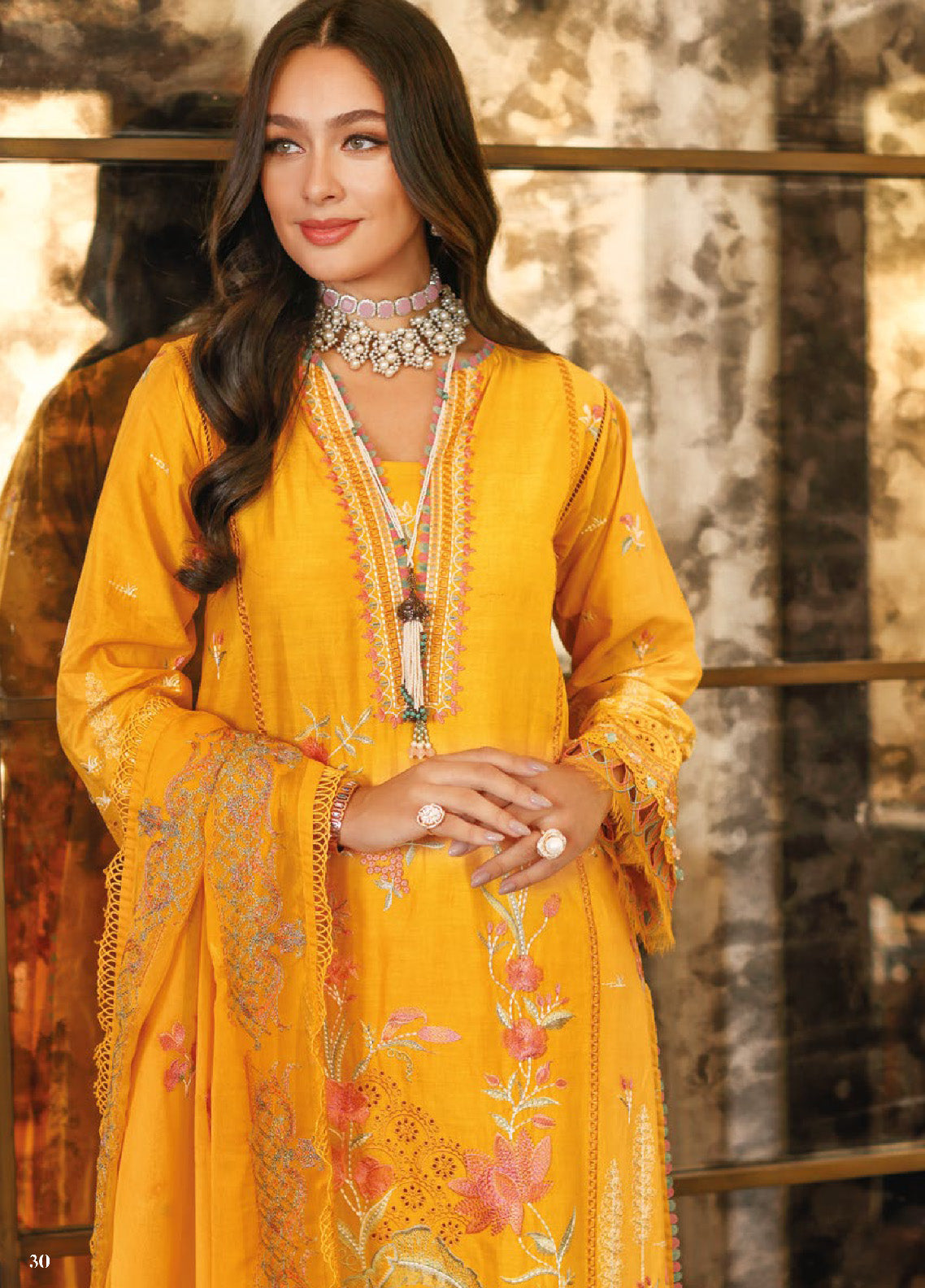 Gul Ahmed Unstitched Luxury Embroidered Lawn 3 Piece Suit GA26UGL PM-62021 - Festive Collection