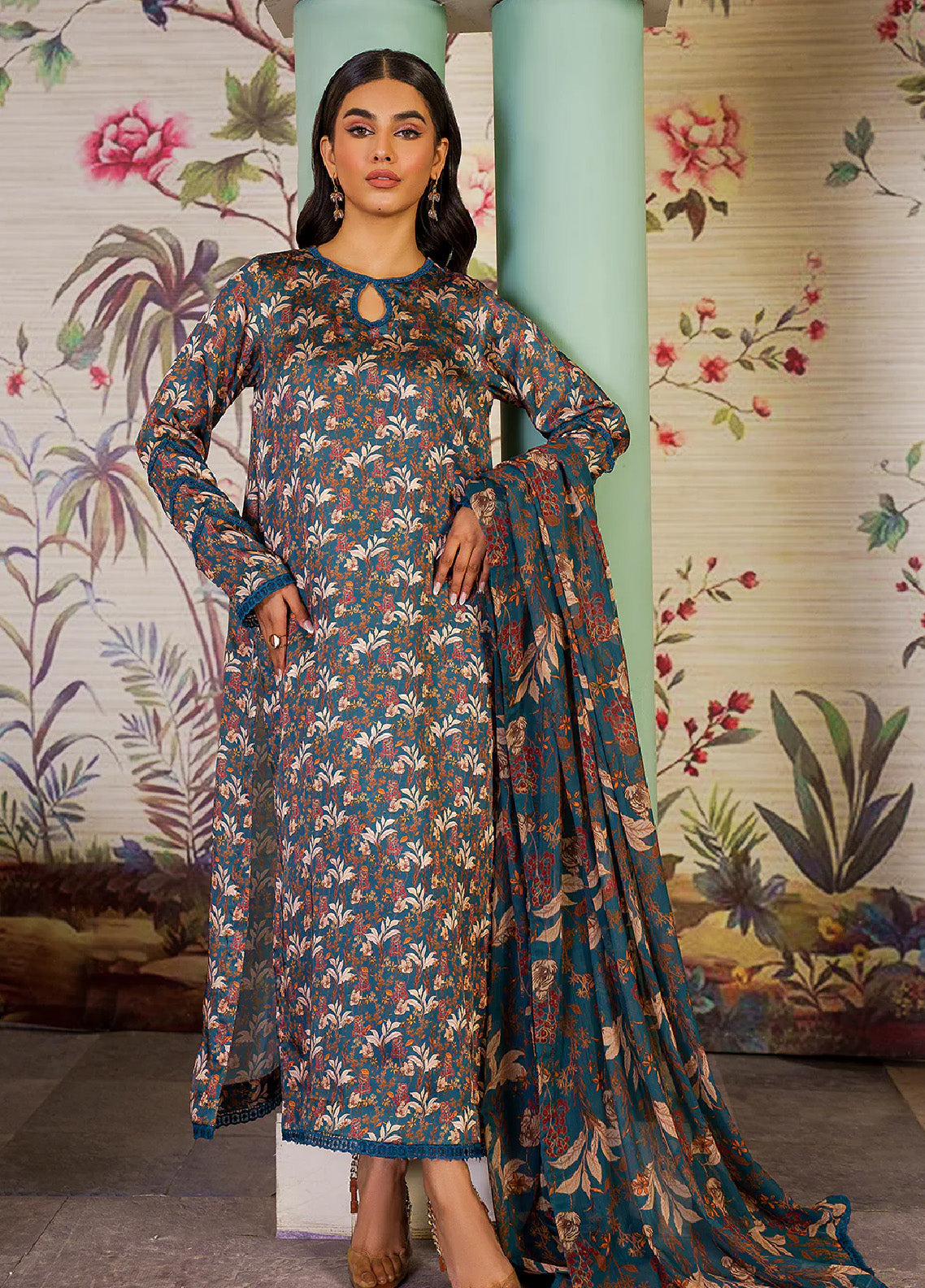 Zarif Women Unstitched Embroidered Net 3 Piece Suit ZR26UFC ZMU 07 ZAYB - Festive Collection