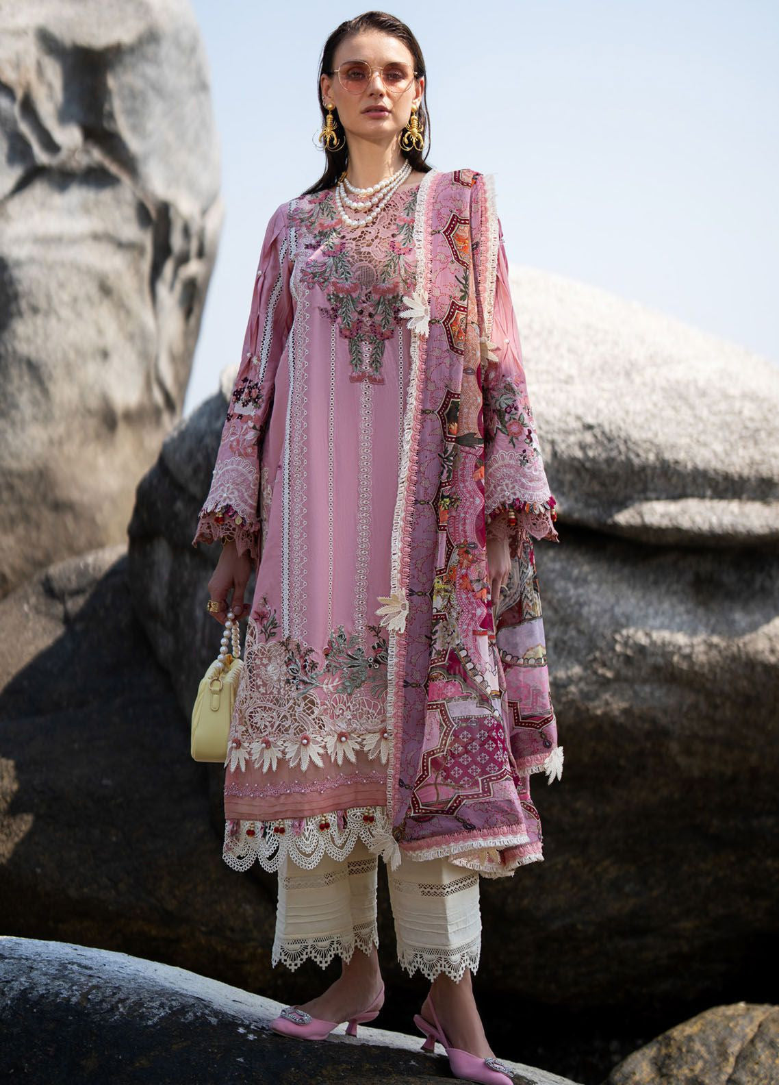 Alif by AJR Couture Embroidered Lawn Suits Unstitched 3 Piece AJR24AL ASL-08 Coraline - Luxury Summer Collection