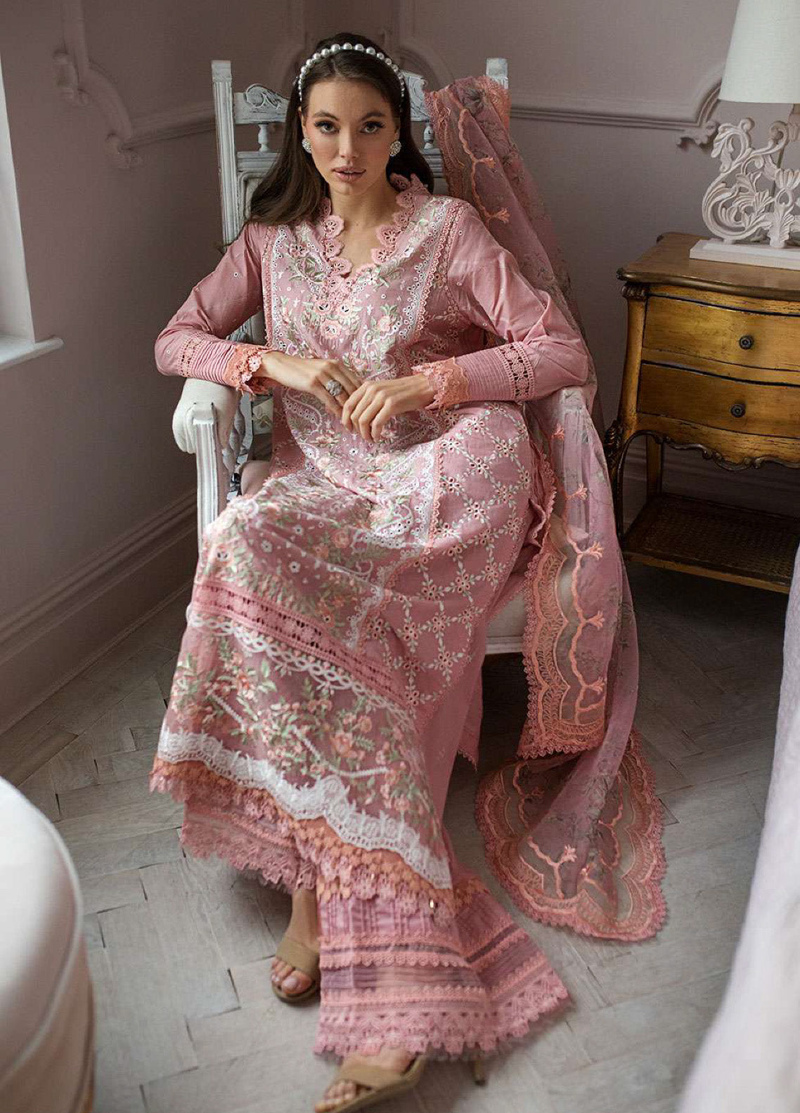 Nur By Sobia Nazir Embroidered Raw Silk Suits Unstitched 3 Piece SN23NU N23-02 - Festive Collection