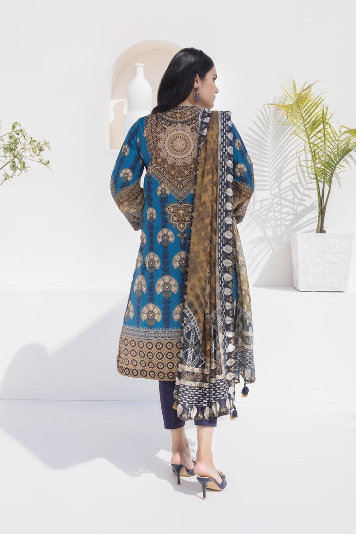 Sapphire 2 Piece - Printed Silk Suit Blue