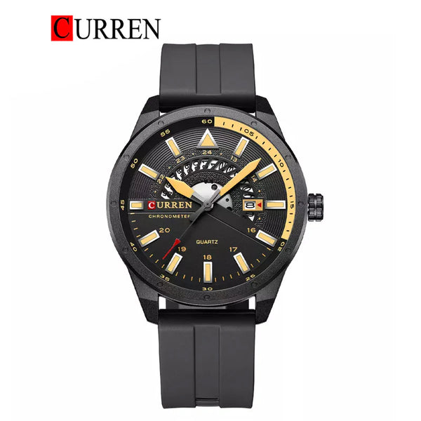 CURREN -  Original Brand Rubber Straps Wrist Watch For Men With-8421-01