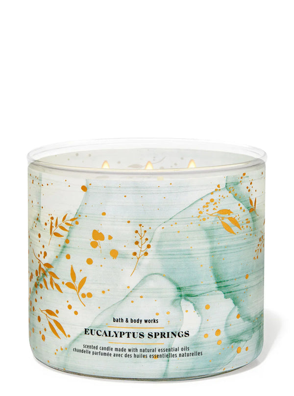 Bath & Body Works - Euclyptus Springs 3 Wick Candles 414gms