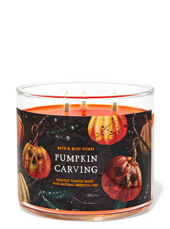 Bath & Body Works - Pumpkin Carvings 3 Wick Candles 414gms