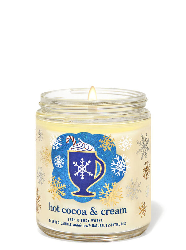 Bath & Body Works Hot Cocoa & Cream Single Wick Candles 198g