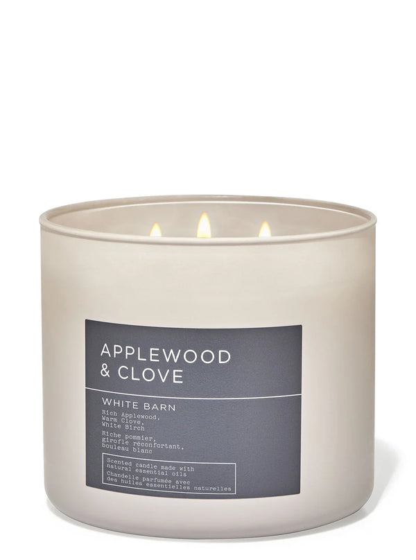 Bath & Body Works - Applewood & Clove 3 Wick Candles 414gms