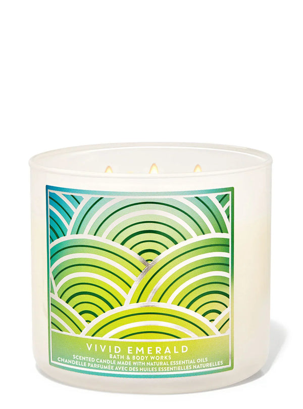 Bath & Body Works - Vivid Emerald 3 Wick Candles 414gms