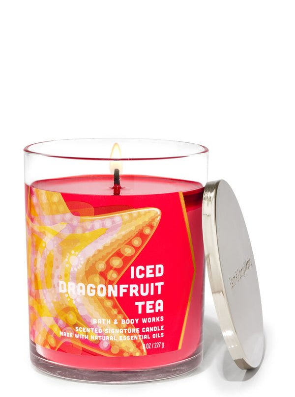 Bath & Body Works Iced Dragonfruit Tea Single Wick Candles 198g