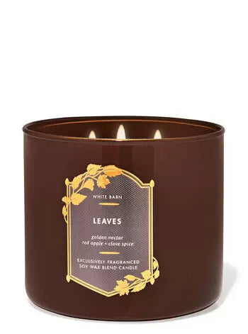 Bath & Body Works - Leaves 3 Wick Candles 414gms