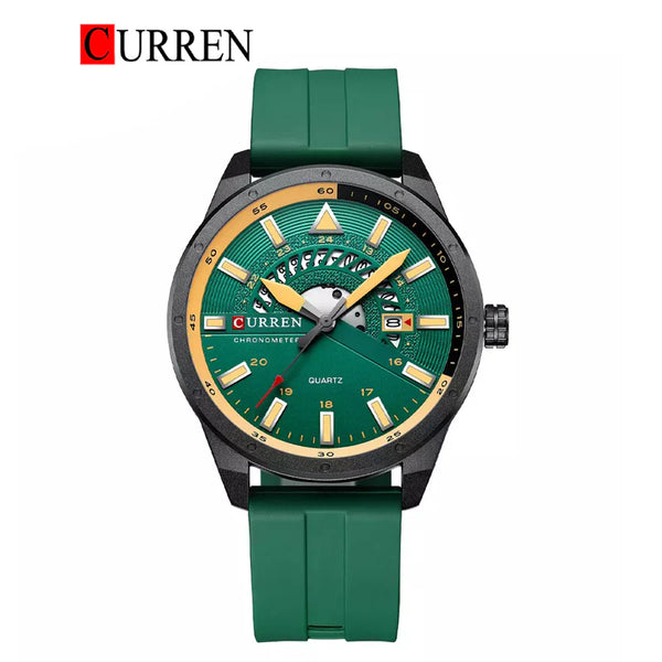 CURREN -  Original Brand Rubber Straps Wrist Watch For Men With-8421-02