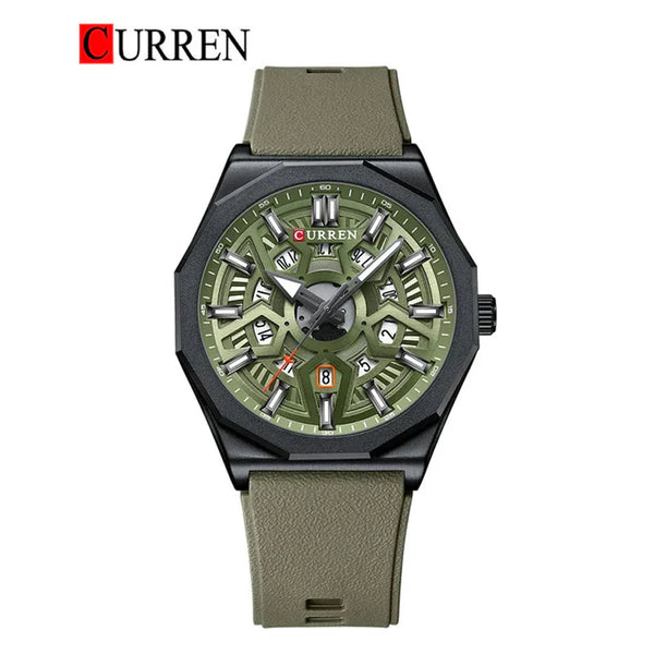 CURREN -  Original Brand Rubber Straps Wrist Watch For Men-8437-03