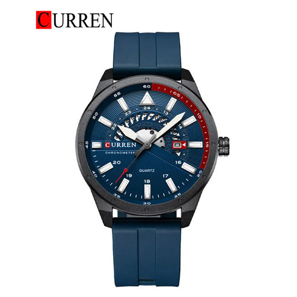 CURREN -  Original Brand Rubber Straps Wrist Watch For Men With-8421-04