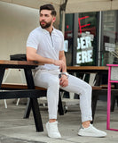 Pure Elegance Men's White Polo: Elevate Your Style with a Bone Pocket | Polo for Men | Weave Wardrobe Weave Wardrobe