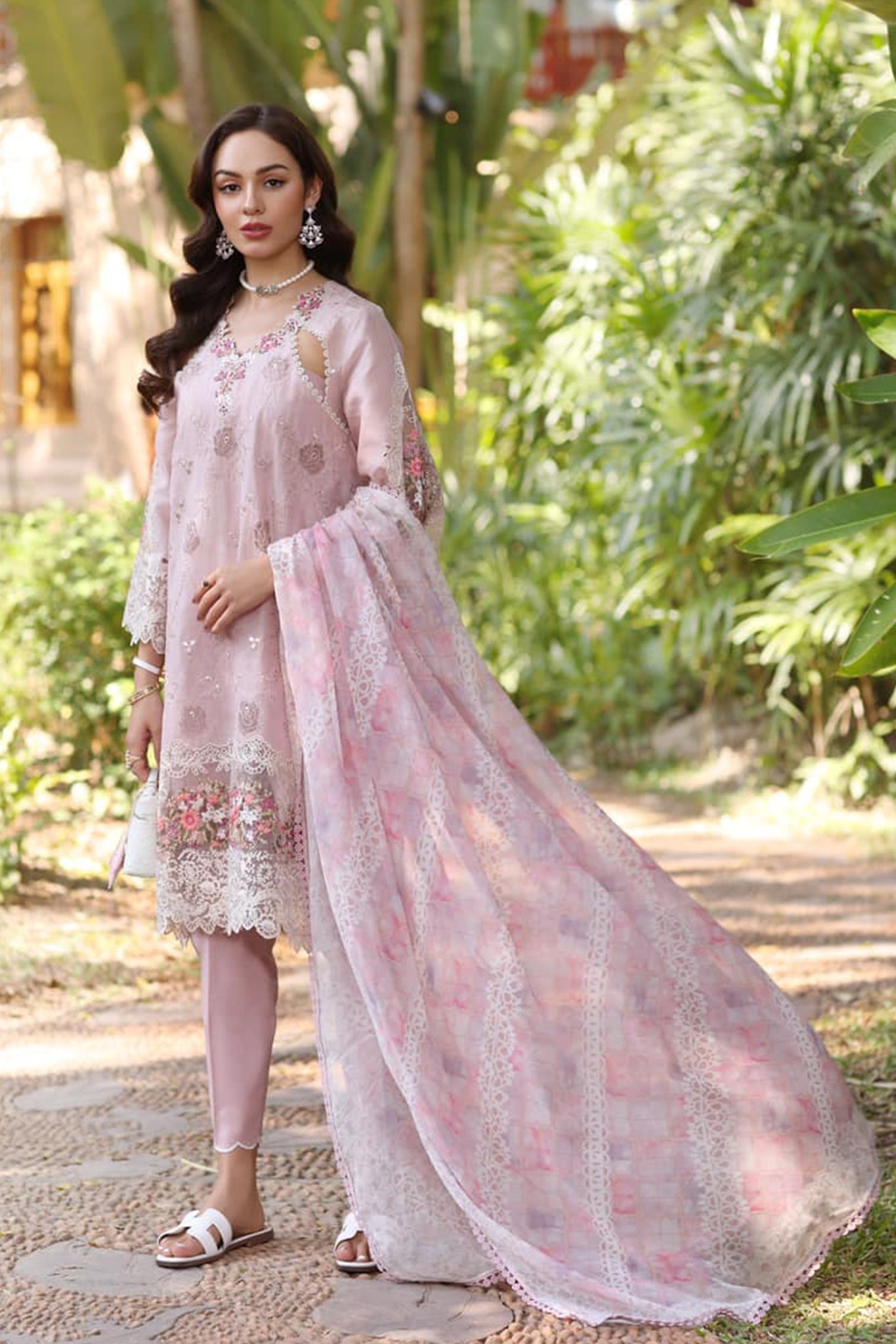 Noor Luxe by Saadia Asad Unstitched Chikankari Embroidered Lawn 3 Piece Suit SA26UNL D-1 TEALINE - Summer Collection