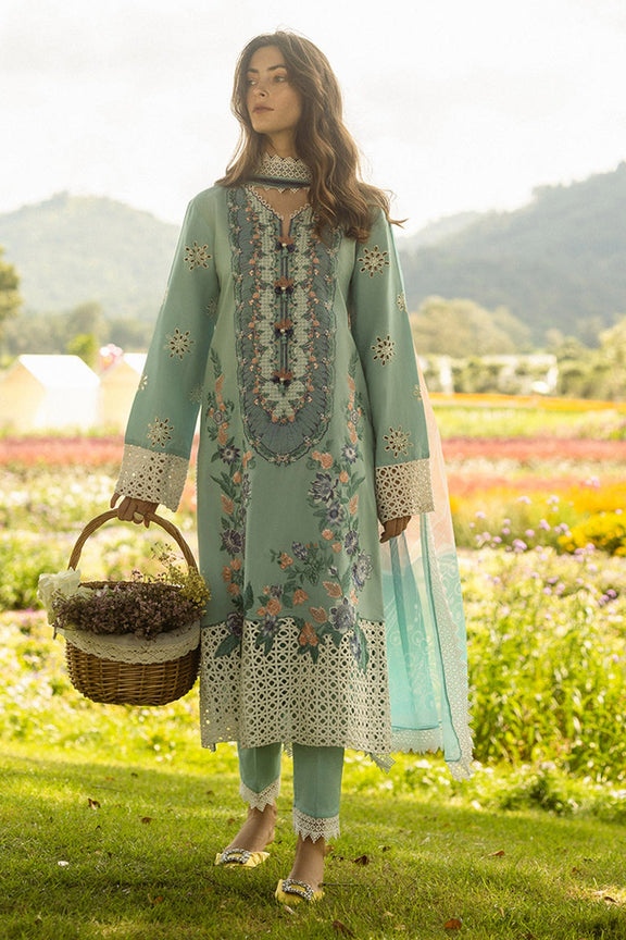 Nuvera Hemline by Mushq Unstitched Raw Silk Embroidered 3 Piece Suit MU26UNH D-7 Raveena - Festive Collection