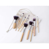 The Original Brush 11 PCs Travel Portable Bamboo Handle Make up Brushes With Poch