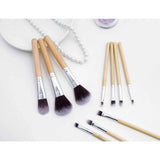 The Original Brush 11 PCs Travel Portable Bamboo Handle Make up Brushes With Poch