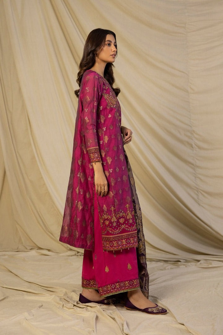 Sapphire- 3 Piece - Embroidered Jacquard Suit