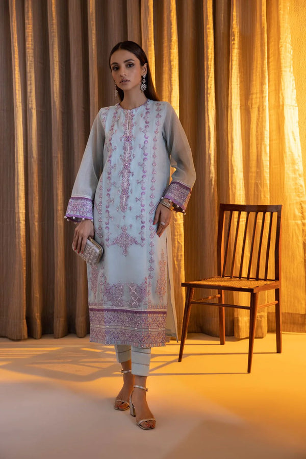 Sapphire -  1 Piece - Embroidered Karandi Shirt