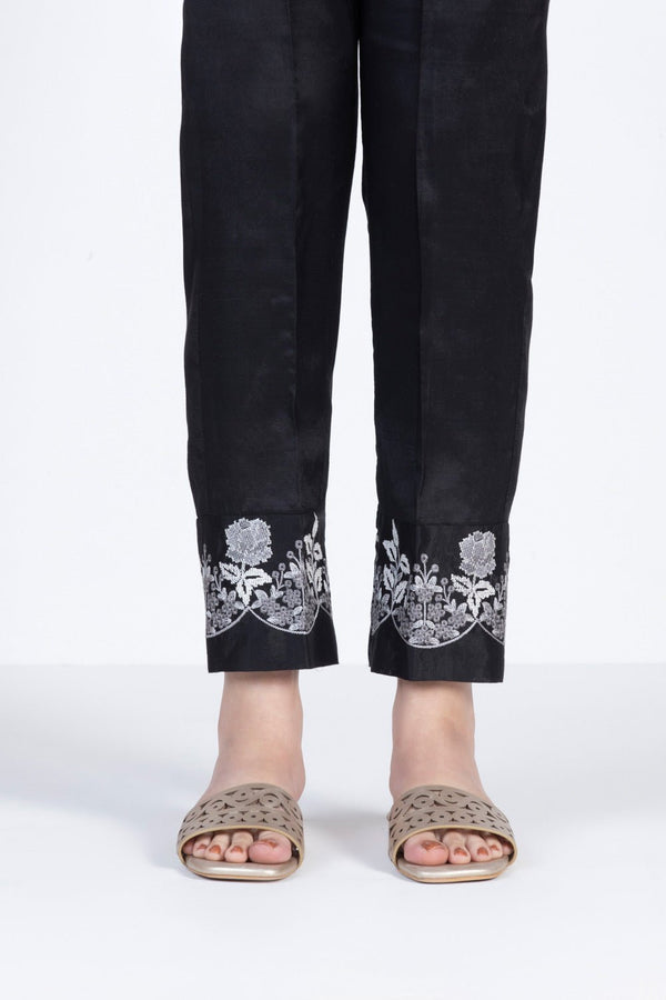 Sapphire- Embroidered Raw Silk Pants