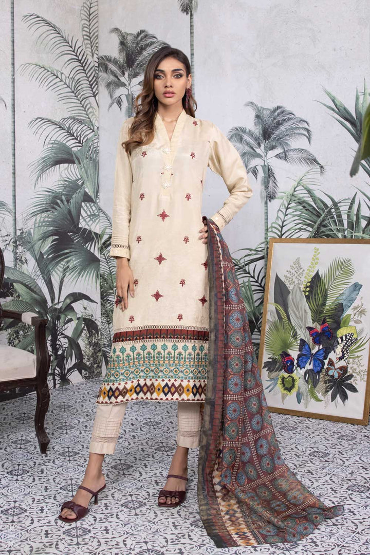 Sapphire- 2 Piece - Embroidered Silk Suit