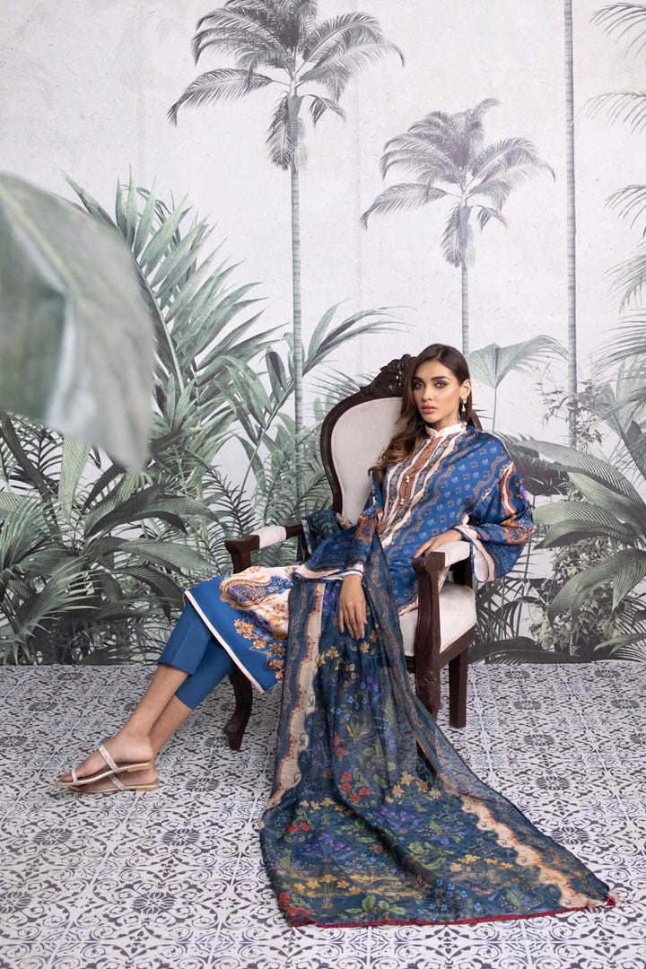 Sapphire- 2 Piece - Printed Silk Suit