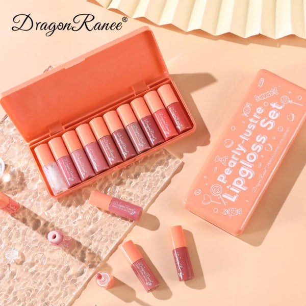 Dragon Ranee - 10 Pieces Velvet Matte Pink Lipstick Set