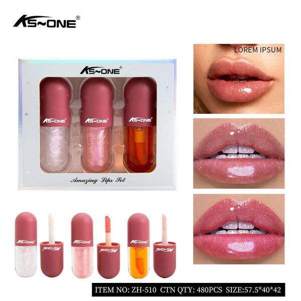 Colourme - NEW Lip Gloss Capsule Lip Plumper Oil Shiny Clear Lip Oil Women Moisturizing Lip Gloss Set-Tow