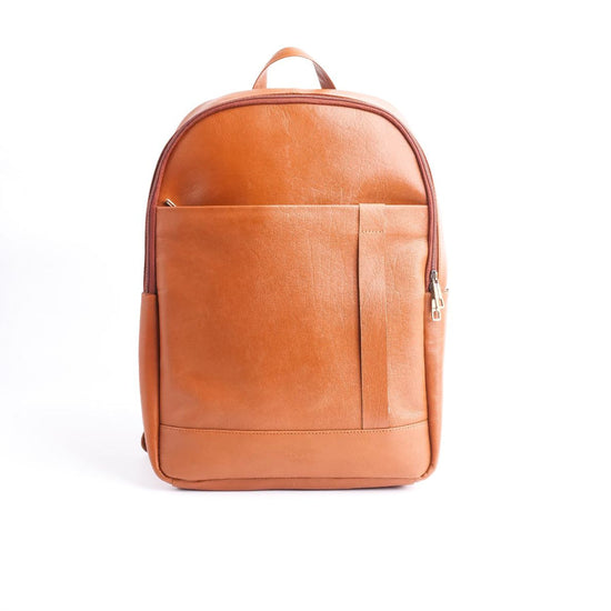 JILD On-The-Go Leather Backpack-Tan Brown