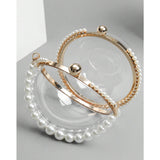 Shein - Mini round bag decorated with faux pearls, elegant transparent chain touch closure