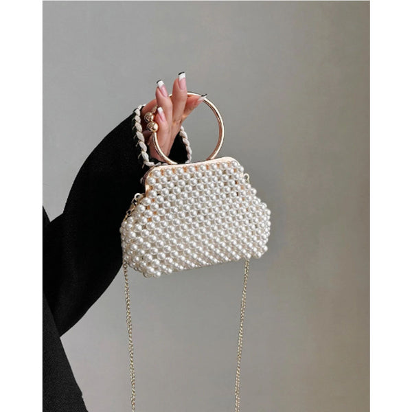 Shein - Small faux pearl evening bag, clear bag, the perfect bride's purse for weddings, prom and parties