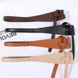 The Original Shein Belt- Double Sided PU Leather Tie Knot Coat Belt Beige Color