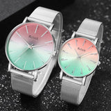 The Original Watches- Premium Couple Gift Set Wrist Watch 1-Silver Multi Dial Box