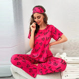 VYBE -  Shocking Pink Love Printed PJ Suit