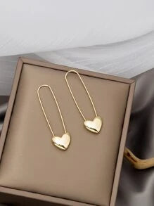 Shein - Heart Decor Earrings