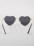 Shein - Elegant Heart Frame Fashion Glasses UV Protection Sunglasses For Daily Life