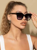 Shein - 1pc Women Square Fashionable Plastic Classic Travel Sunglasses