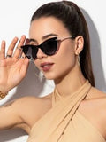 Shein - pair Cat Eye Fashion Glasses Travel Accessories For Summer Shades Beach Accessories