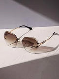 Shein - Faux Pearl Detail Rimless Fashion Glasses For Daily Life Or Summer Travel Elegant