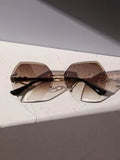 Shein - Faux Pearl Detail Rimless Fashion Glasses For Daily Life Or Summer Travel Elegant